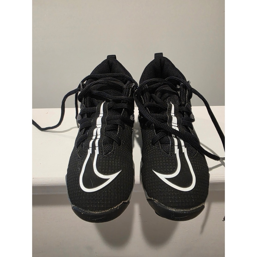 Kid's sz 1Y Nike Alpha Menace 3 Shark Football Cleats Black White CV0581-010 - Picture 9 of 12